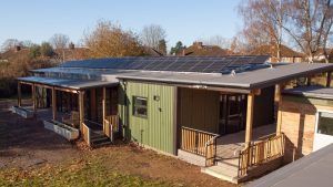 Photo of United Reform Church highlighting new solar panels