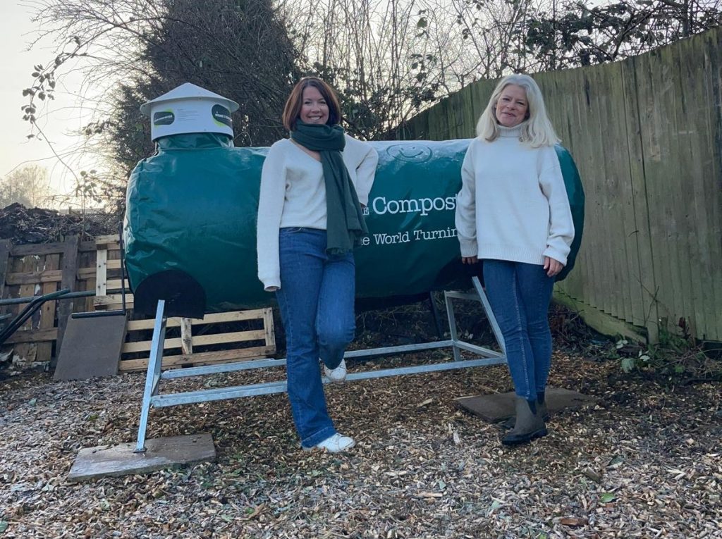 Photo of the Soil Squad team with their Ridan Composter