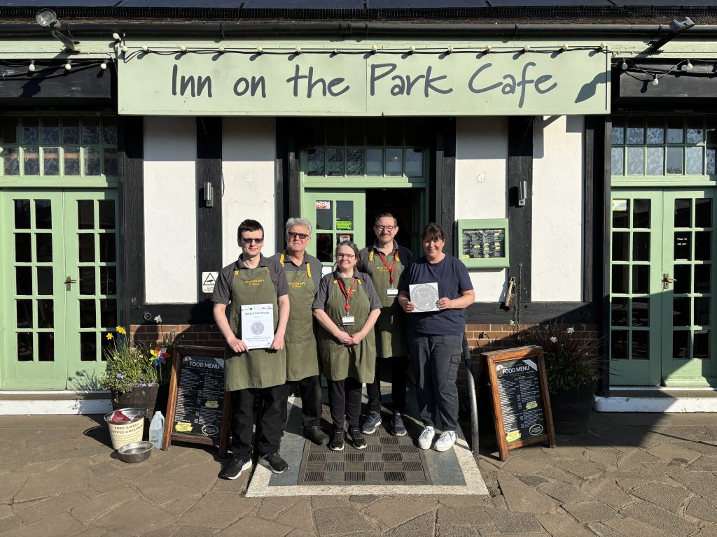 Photo of the Inn on the Park team outside the venue with their Siler Herts Responsible Food Awards