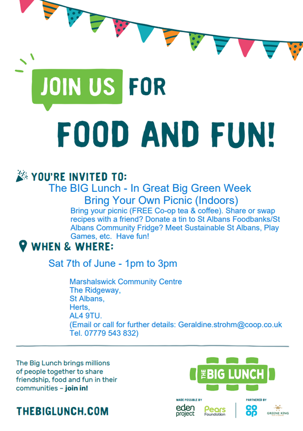 Great Big Green Week: The Marshalswick BIG Lunch in Great Big Green Week (BYO picnic)